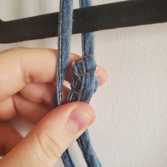 One Teaspoon Pinkie Denim mini Dress ruffle hem Size S Boho grunge Indie Sleeze - Picture 12 of 13